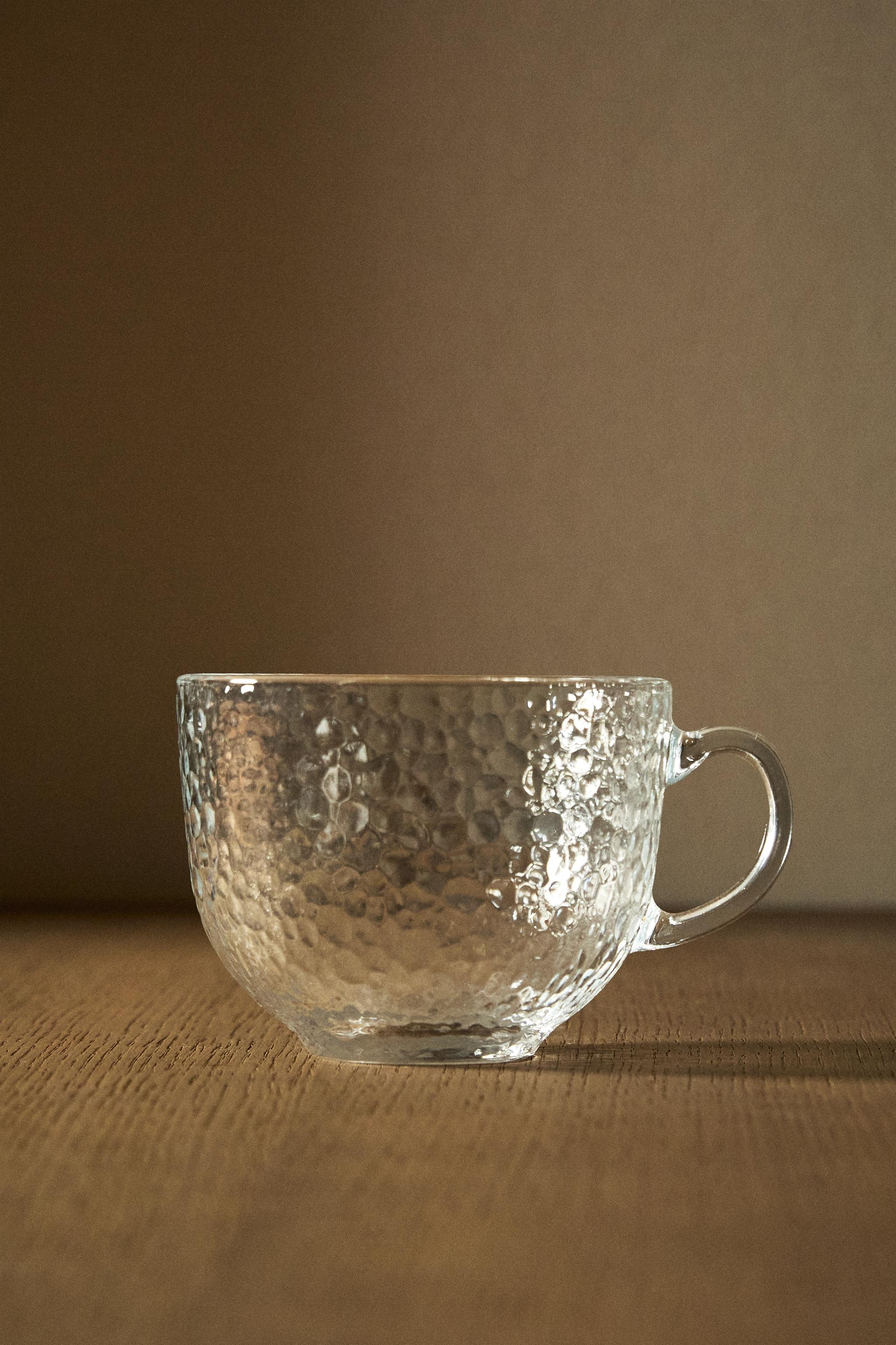TASSE VERRE RELIEF NID D'ABEILLE
